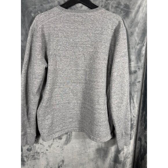 J.Crew Authentic Fleece Henley Mens Sweatshirt Large Gray - Picture 8 of 10